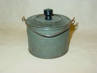 Tiny Miniature Antique Covered Tin Pail Bucket photo