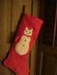 Primitive Folk Art Snow Cat On Old Quilt Christmas Stocking Primitives photo 3