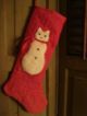 Primitive Folk Art Snow Cat On Old Quilt Christmas Stocking Primitives photo 4