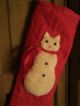 Primitive Folk Art Snow Cat On Old Quilt Christmas Stocking Primitives photo 6
