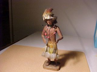 Antique Tribal Indian Hand Carved Wood Figurine Display Doll photo