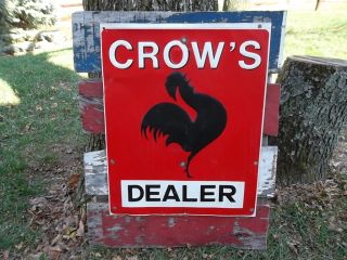 Vintage 1950`s Crow`s Seed Dealer Sign Tin Sign photo