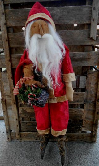 Primitive Christmas Santa Doll Raggadees By Mom & Me photo