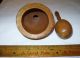 Rare Vintage Treen Wooden Turned Funnel And Pestle Primitives photo 1