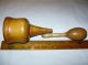 Rare Vintage Treen Wooden Turned Funnel And Pestle Primitives photo 2