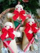 3 Primitive Folk Art Ginger Bread Men Ornies / Bowl Fillers Christmas Primitives photo 3