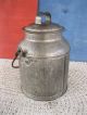 Antique Primitive 4 Quart (1 Gallon) Tin Milk Cream Can Pail,  Bail Handle Primitives photo 2