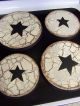 Primitive Americana Rustic Crackle Stove Burner Covers Black Star Country Decor Primitives photo 1
