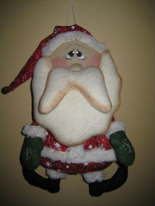 Primitive Hc Holiday Christmas Hanging Santa Claus Doll photo