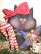 Primitive Christmas Black Cat Candycane Ornies Bowl Fillers Gathering Decor Primitives photo 2