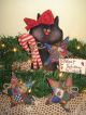 Primitive Christmas Black Cat Candycane Ornies Bowl Fillers Gathering Decor Primitives photo 3