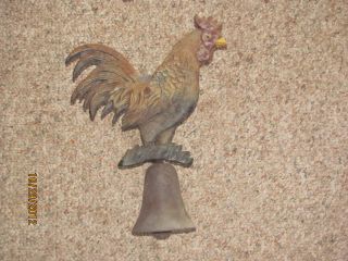 Barn Finds Cast Iron Antique Primitive Rooster Dinner Bell photo