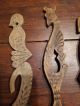 Set Of 4 Old Antique Pa Dutch Design Wooden Carved Spoons Primitives photo 1