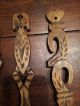 Set Of 4 Old Antique Pa Dutch Design Wooden Carved Spoons Primitives photo 2