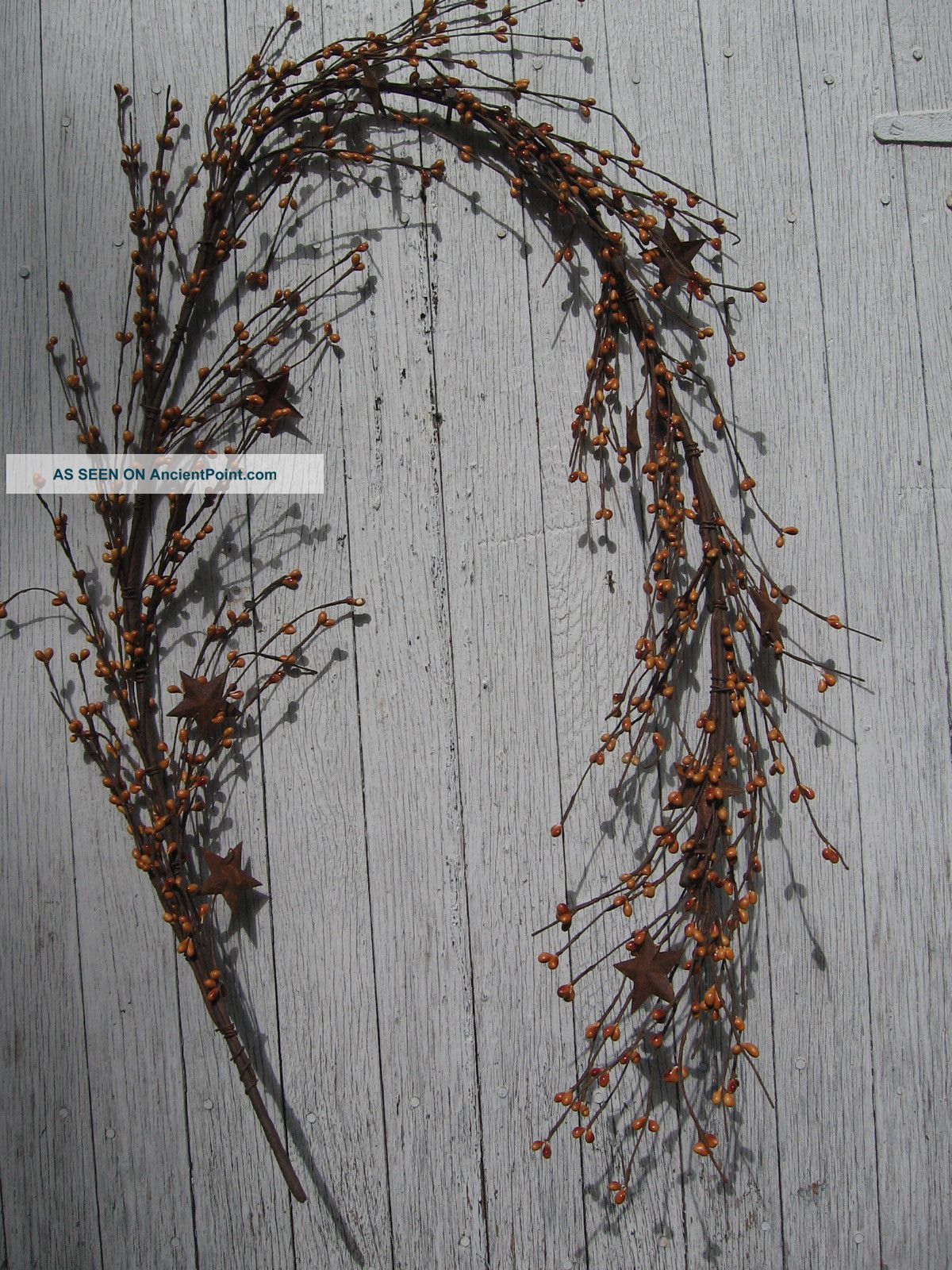 5 Foot Long Primitive Mustard Pip Berry And Star Garland Primitives photo