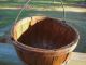 Primitive Antique Splint Apple Farm Basket Swing Handle Nails Bentwood Primitives photo 11