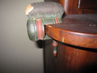 Dreat Old Painted Wood Pincushion Sewing Clamp photo