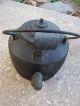 Antique Cast Iron Tipping Kettle Mid 19th C.  Cast Iron Tilting Kettle Primitives photo 8