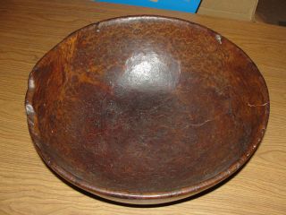 Rare 1830 ' S American 16 Inch Burl Walnut Bowl 19th Century photo