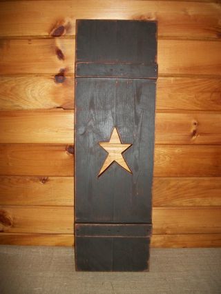 Primitive Black 3 Ft.  Shutter/country/rustic/distressed/old/worn/star photo