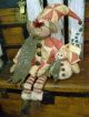 Primitive Christmas Elf Snowman Doll Folk Art Elf W/ Snowman Doll Antique Quilt Primitives photo 9