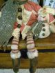 Primitive Christmas Elf Snowman Doll Folk Art Elf W/ Snowman Doll Antique Quilt Primitives photo 5