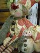 Primitive Christmas Elf Snowman Doll Folk Art Elf W/ Snowman Doll Antique Quilt Primitives photo 7