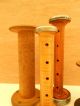 Set Of 6 Misc Tiger Maple Bobbins (43) Primitives photo 1