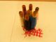 Set Of 7 Wood Bobbin Quills With Silk Thread (116) Primitives photo 2