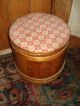 Antique Large Firkin Sewing Bucket W/lid Condition Primitives photo 1