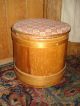 Antique Large Firkin Sewing Bucket W/lid Condition Primitives photo 2