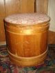 Antique Large Firkin Sewing Bucket W/lid Condition Primitives photo 3
