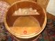 Antique Large Firkin Sewing Bucket W/lid Condition Primitives photo 4