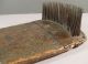 B - 19th Century Flax Hetchel,  Incised Crosshatch Design With Star,  Square Spikes Primitives photo 9