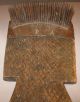 B - 19th Century Flax Hetchel,  Incised Crosshatch Design With Star,  Square Spikes Primitives photo 4