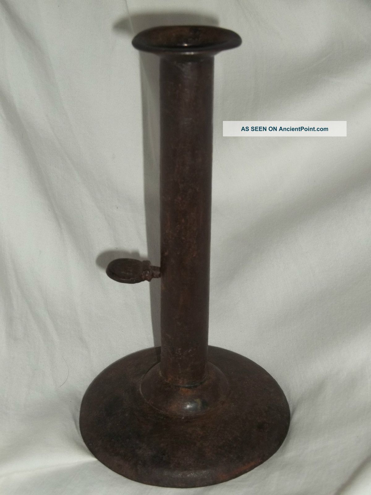 Antique Primitive Signed Shaw Brim Hogscraper Pushup Candlestick Primitives photo