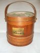 Vintage Firkin Primitive Wooden Sugar Pantry Sewing Bucket Primitives photo 2