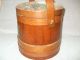 Vintage Firkin Primitive Wooden Sugar Pantry Sewing Bucket Primitives photo 3