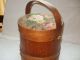 Vintage Firkin Primitive Wooden Sugar Pantry Sewing Bucket Primitives photo 5