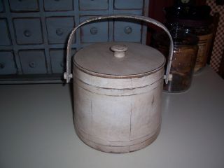 Buttermilk Vintage Wood Firkin/pantry Box - Middle Of Stack photo
