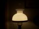 Colonial Inspired Parlor Or Office Lamp - Wood/brass/crisp White Ruffled Shade Primitives photo 4