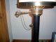 Colonial Inspired Parlor Or Office Lamp - Wood/brass/crisp White Ruffled Shade Primitives photo 6
