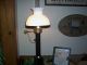 Colonial Inspired Parlor Or Office Lamp - Wood/brass/crisp White Ruffled Shade Primitives photo 7