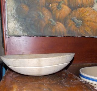 Antique 19thct Trencher Or Dough Bowl Maine Estate Found Nr photo