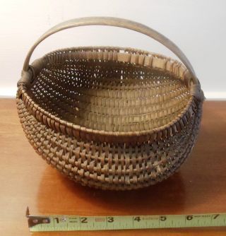 Antique All Small Buttocks Splint Basket Circa: 1800 ' S?? photo