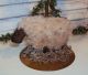Primitive Folk Art Rusty Tin Christmas Tree Tealight Holder Sheep Doll Lamb Primitives photo 1