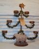 Primitive Folk Art Rusty Tin Christmas Tree Tealight Holder Sheep Doll Lamb Primitives photo 3