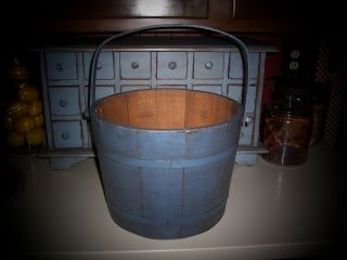Vintage Sugar Firkin Bucket,  Wood Barrel,  Wood Basket - Great For Tree Display photo