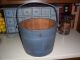 Vintage Sugar Firkin Bucket,  Wood Barrel,  Wood Basket - Great For Tree Display Primitives photo 6