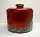 Vtg Red Aluminum Canister Container Hp Rooster Sunflower Handpainted Enamelware Primitives photo 3
